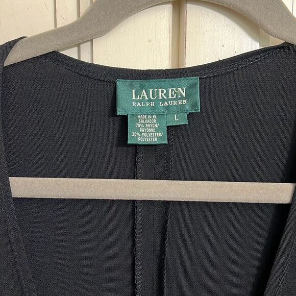 Lauren Ralph Lauren size large sleeveless black wrap dress - Picture 3 of 4